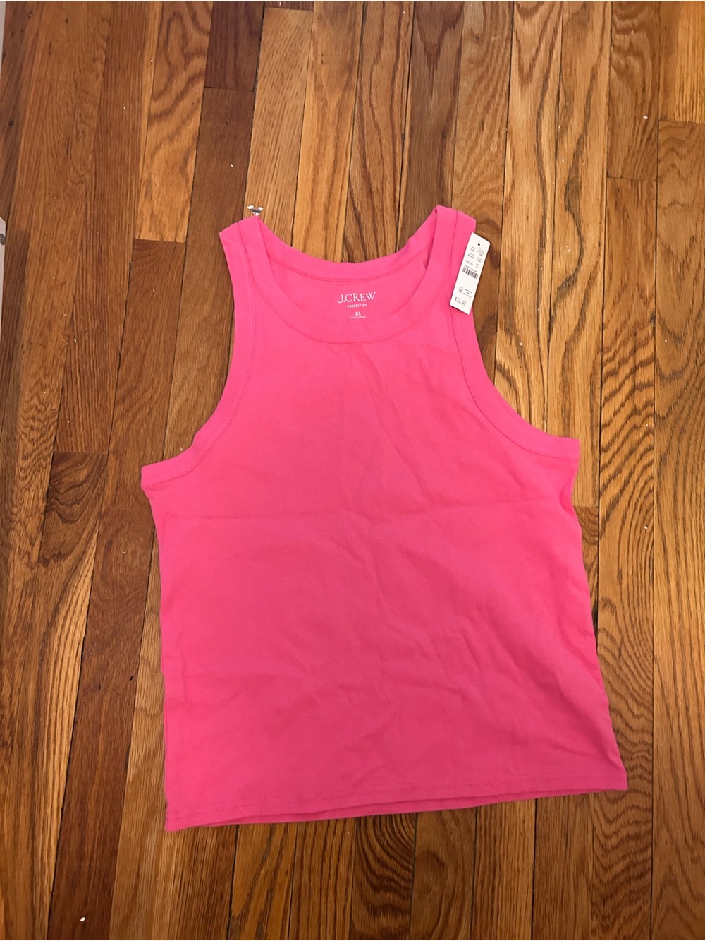 J. Crew Bright Pink Ribbed Tank Top